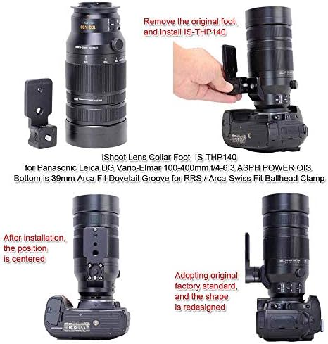 ıShoot Metal Lens Yaka Standı Tripod Dağı Halka Tabanı Yedek Ayak Panasonic Leica DG Vario-Elmar 100-400mm f/4-6.3