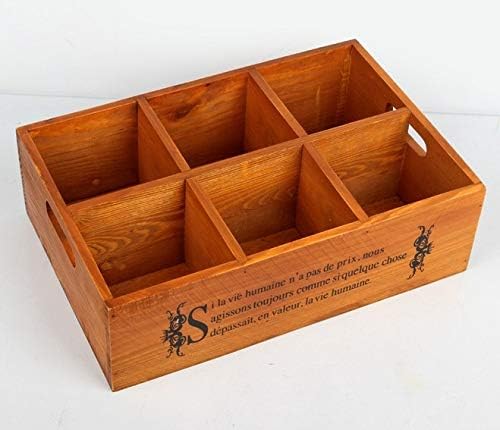 Anncus 1 ADET Zakka vintage ahşap kutu altı kafes bakkal masaüstü saklama kutusu dikim kutusu JL 0909 - (Boyut: L,