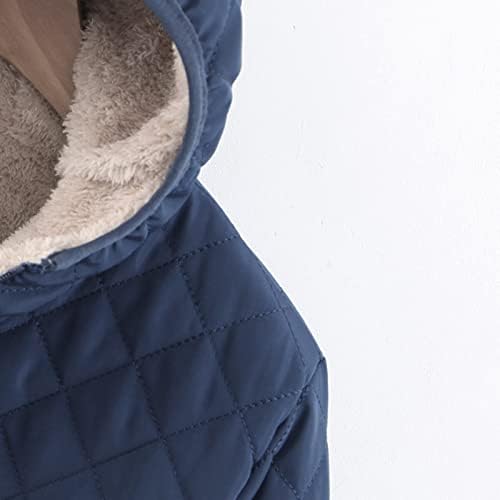 Kışlık Mont Kadınlar için Moda, rahat Gevşek Sıcak Rahat Kalın Artı Boyutu Hoodies Ekose Fermuar Uzun Kollu Polar